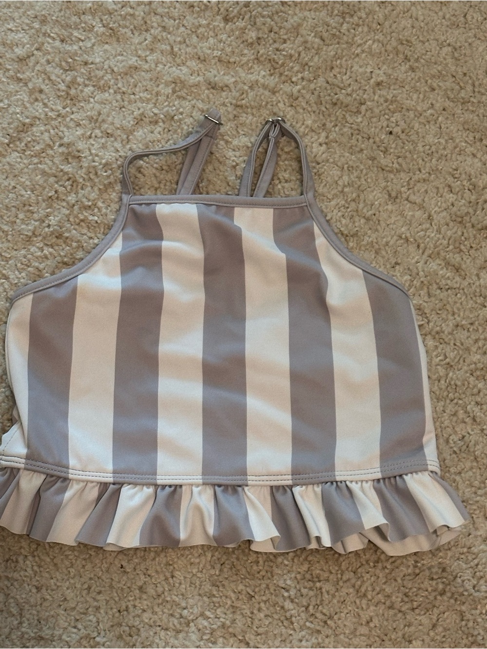 Kortni Jeane Kids Striped Ruffle Swim Top